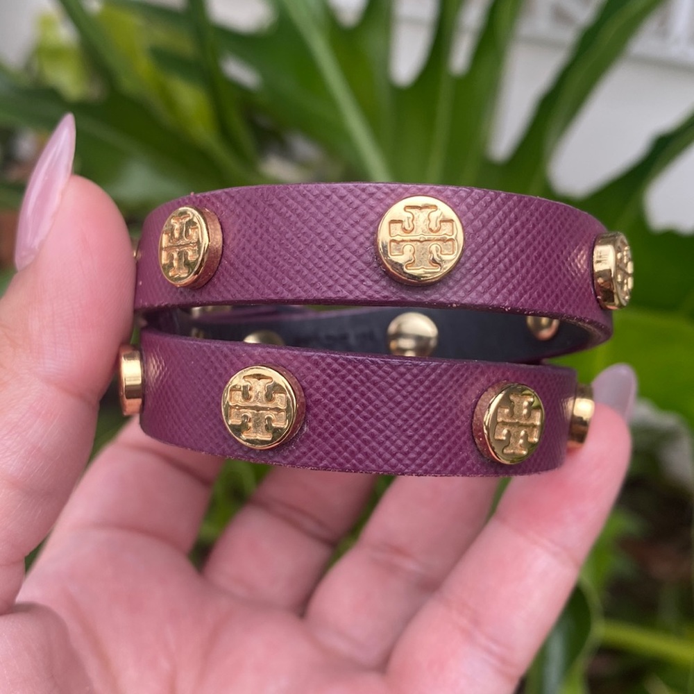 Tory Burch Double Wrap Saffiano Leather Bracelet